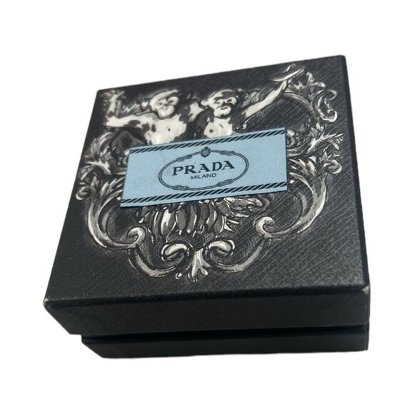 PRADA Shell & Metal Logo Earrings  #1155 - Picture 6 of 6